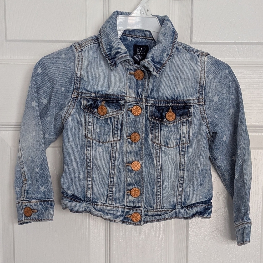 GAP Kids (Size 3T) Blue Jean/Denim Stars Jacket